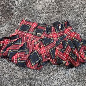 Short plaid skirt